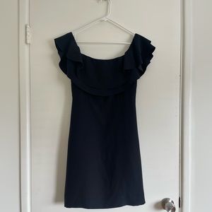 Banana Republic black ruffled dress